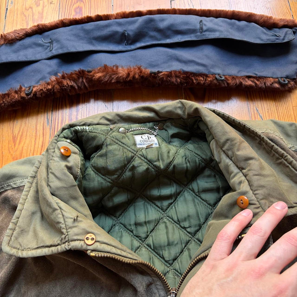 1988 CP Company Suede & Cotton Bomber Jacket M