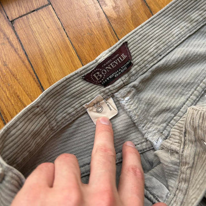 1990s Boneville Corduroy Trousers Grey 30W 28L