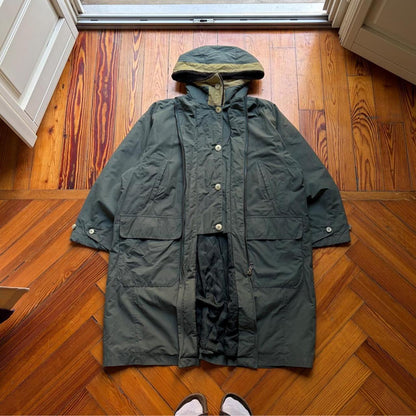 1990s Emporio Armani Trench Coat Khaki L