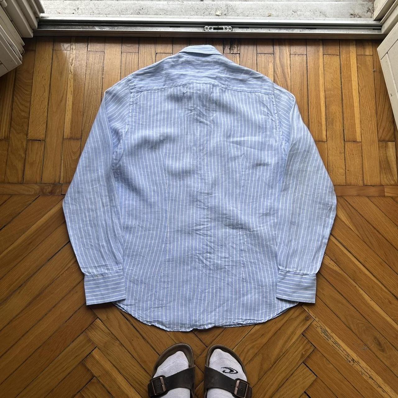 1990s Fred Perry Linen Striped Shirt M