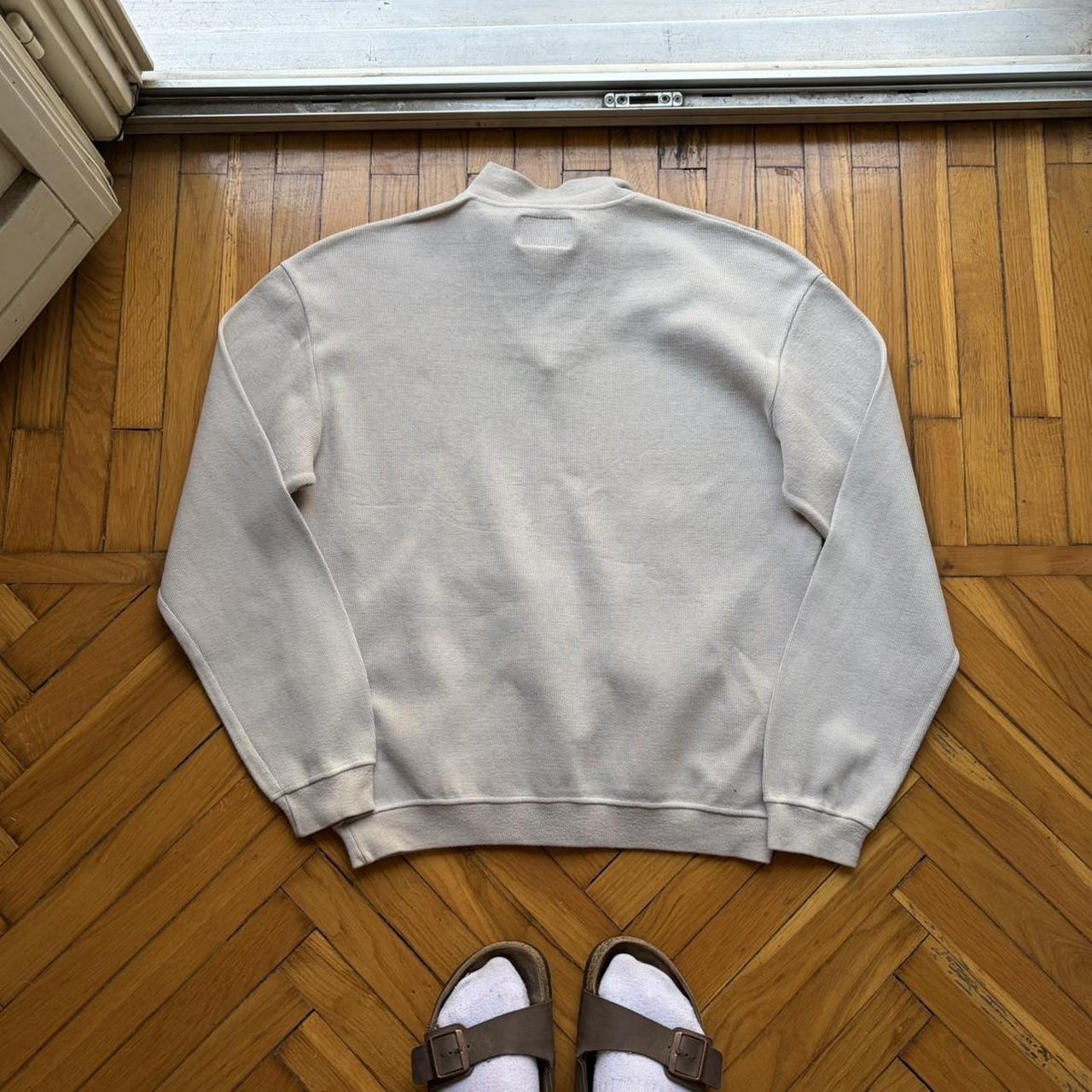 1990s Armani Jeans Q Zip Sweatshirt Beige M