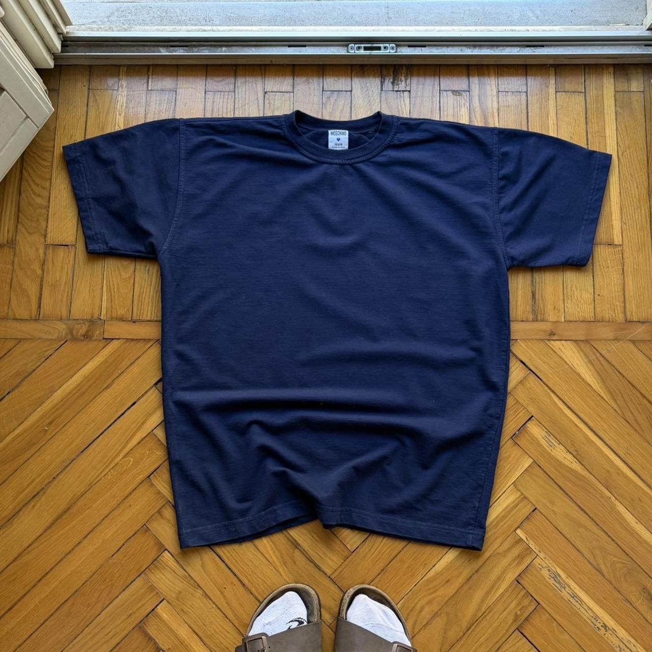 1990 Moschino Ecological Disaster T Shirt Navy L