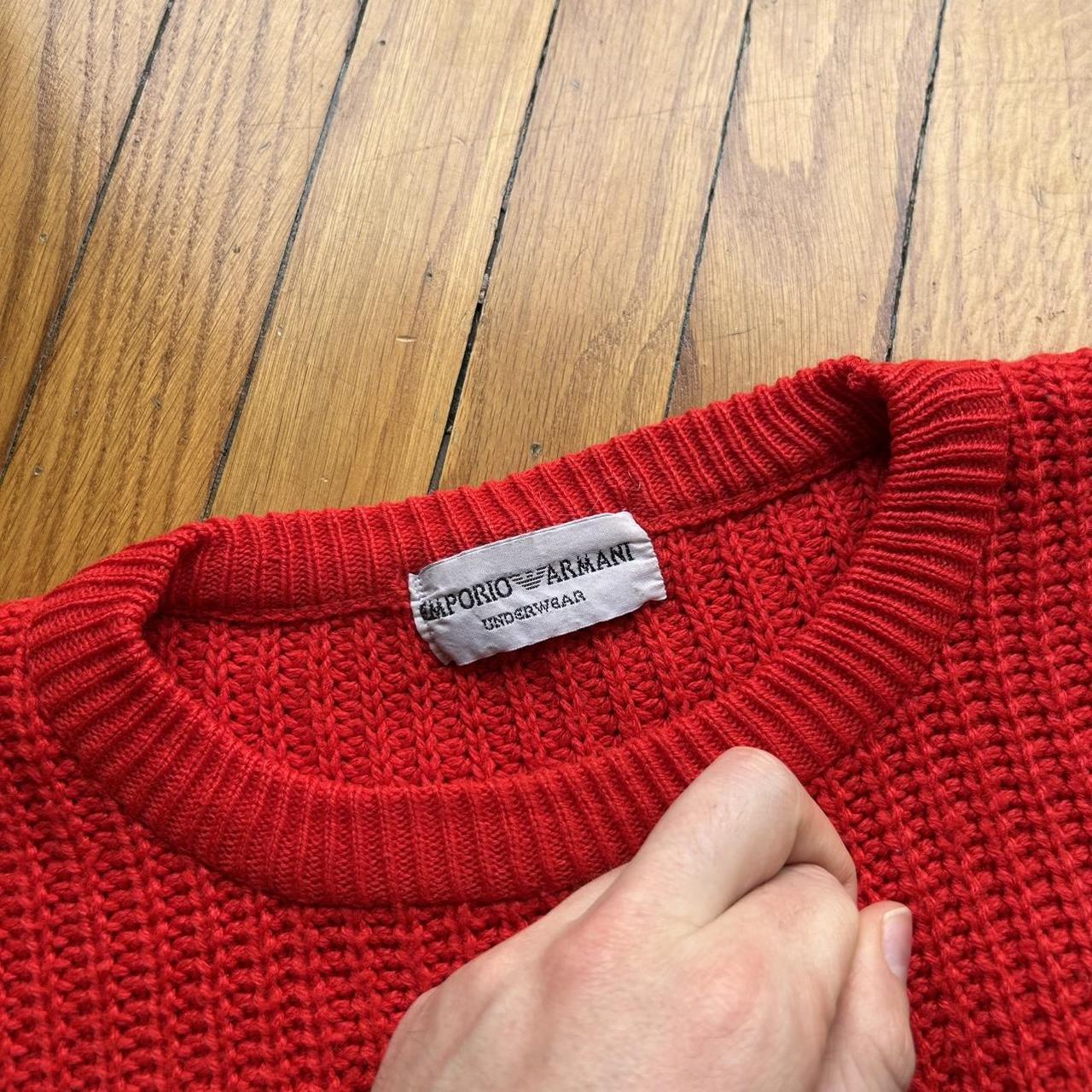 1980s Emporio Armani Knitted Jumper Red L