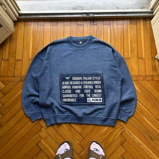 1980s Emporio Armani Sweatshirt Navy M