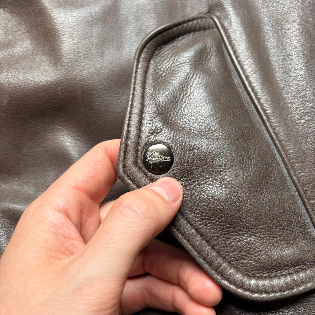1990s Chevignon Leather Jacket Brown L