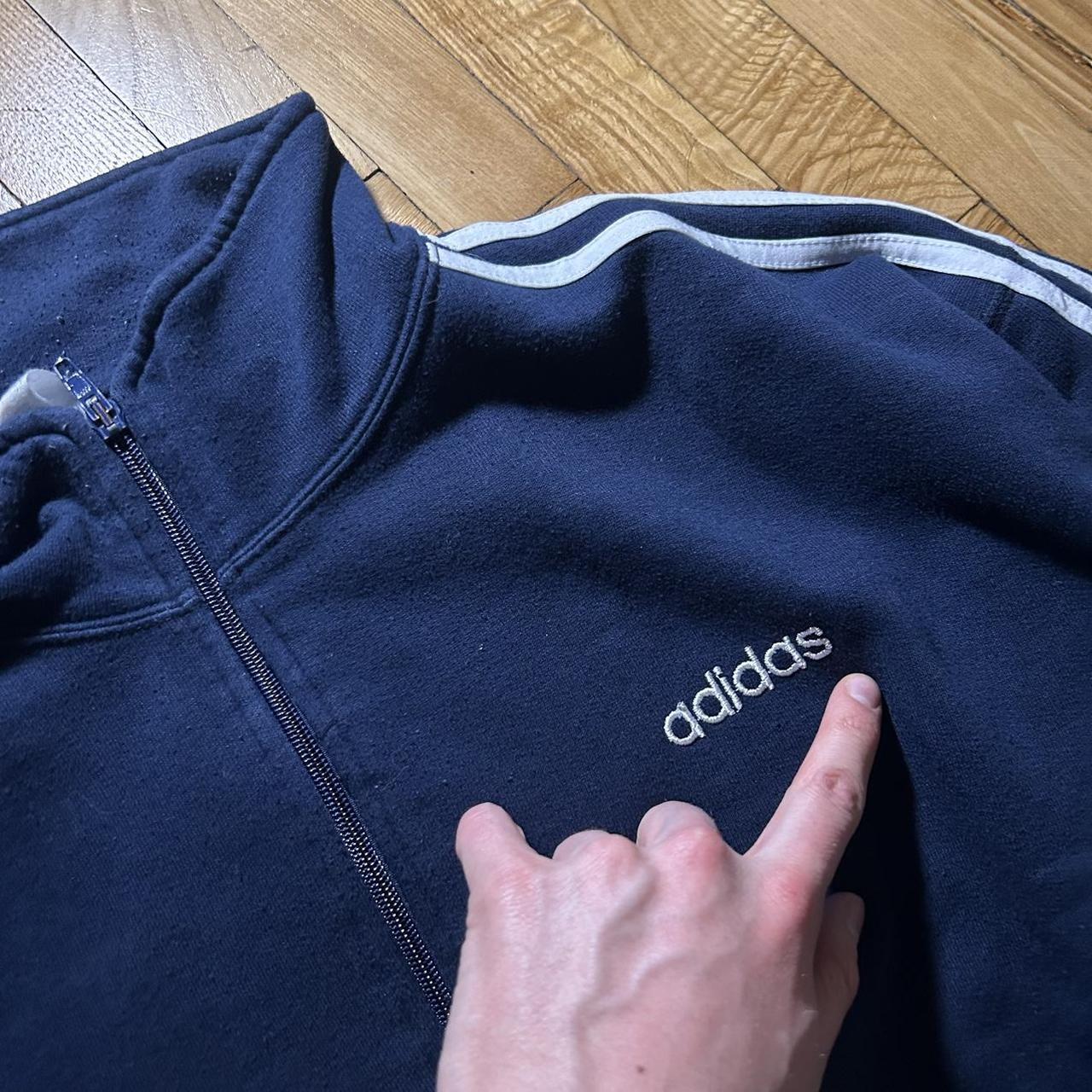 1990s Adidas Full Zip Sweatshirt Navy L