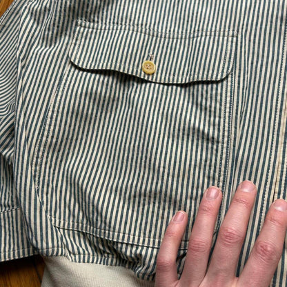 1990s Burberry Pinstriped Bomber Jacket M