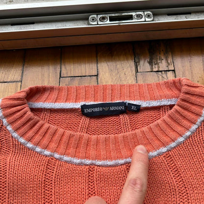 1980s Emporio Armani Knitted Jumper Orange L