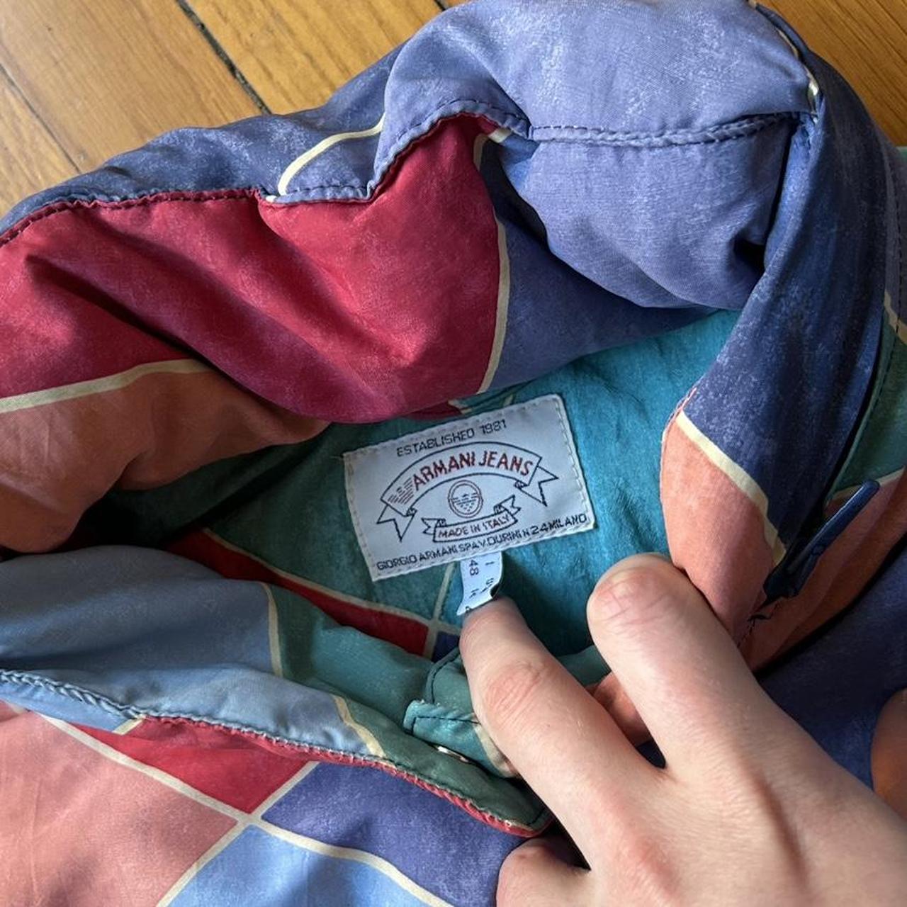 1990s Armani Jeans Multicoloured Puffer Jacket XL