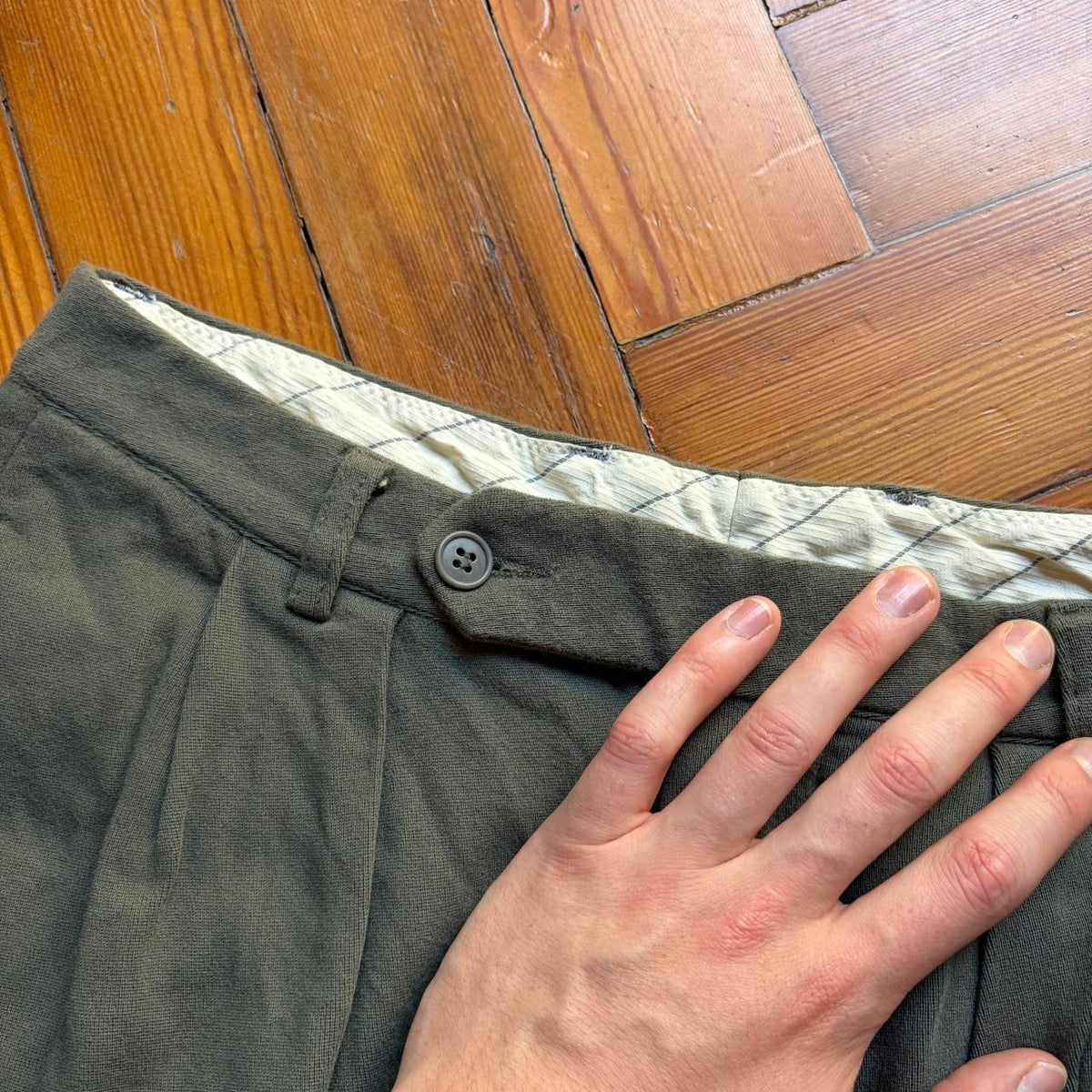 1990s Emporio Armani Trousers Khaki 30W 28L