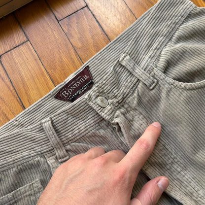 1990s Boneville Corduroy Trousers Grey 30W 28L