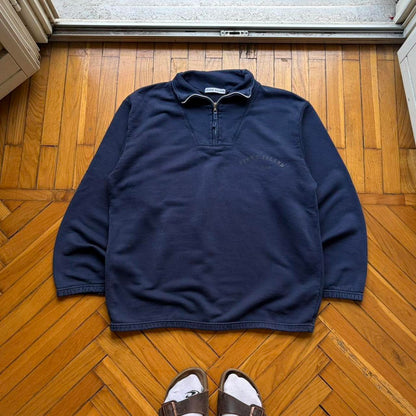 1990s Stone Island Life Safer Q Zip Sweatshirt Navy M