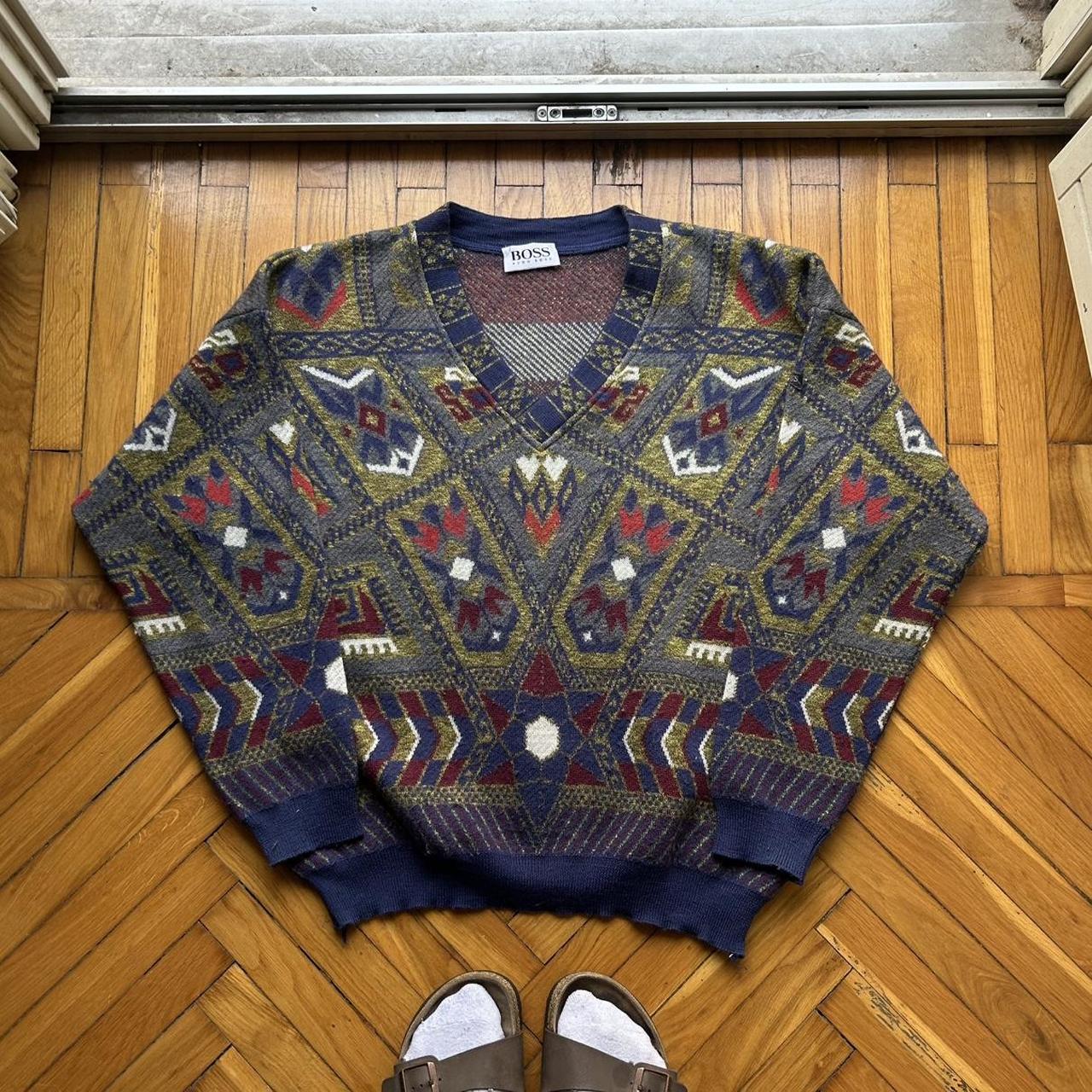 1990s Hugo Boss V Neck Knitted Jumper L