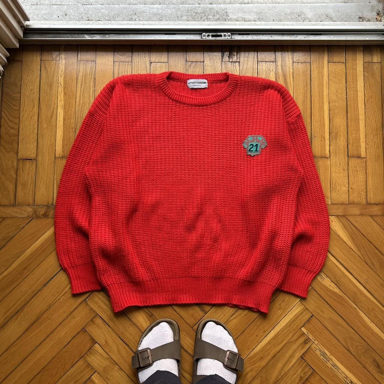 1980s Emporio Armani Knitted Jumper Red L