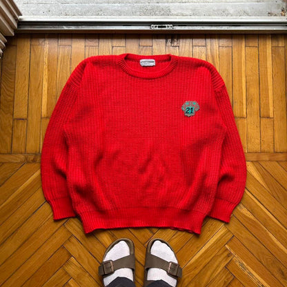 1980s Emporio Armani Knitted Jumper Red L