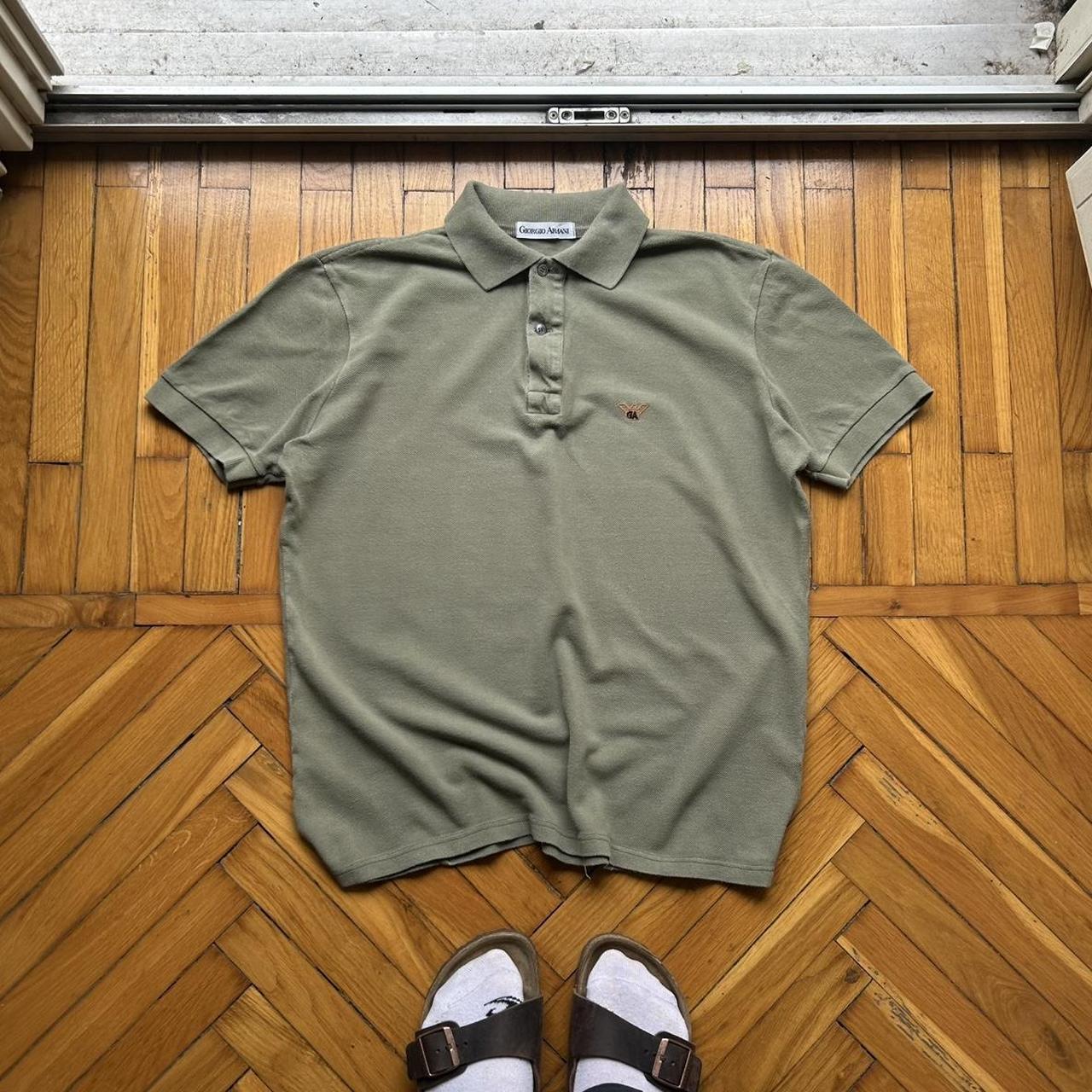 1980s Giorgio Armani Polo Shirt Khaki M
