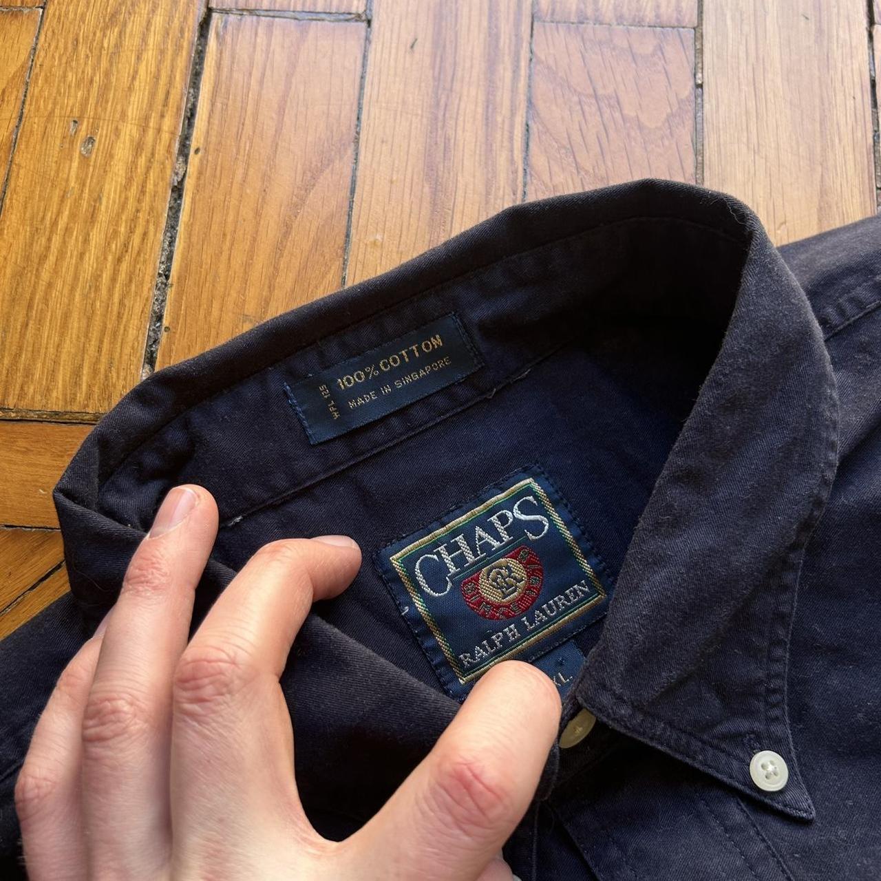 1990s Chaps By Ralph Lauren Striped Shirt XL