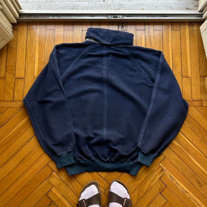1980s Stone Island Fleece Hoodie Navy XL