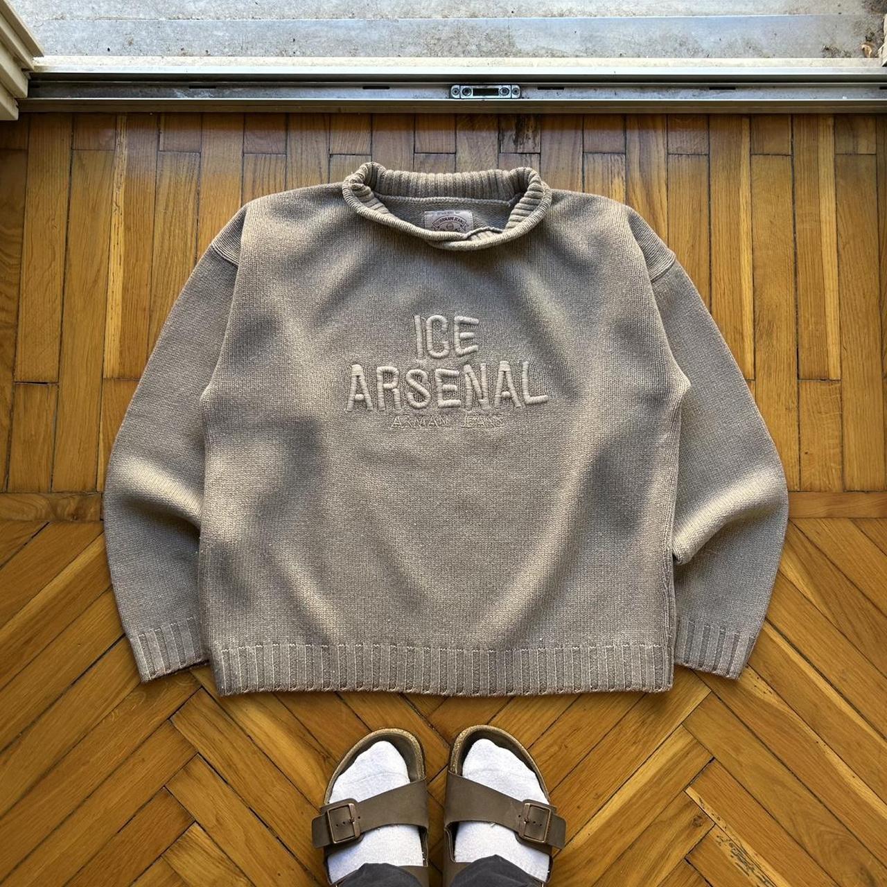 1990s Armani Jeans Ice Arsenal Knitted Jumper M