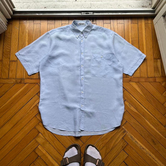 1980s Giorgio Armani Linen Shirt L