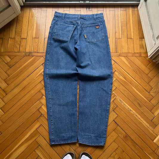 1980s Giorgio Armani Jeans Blue 34W 32L