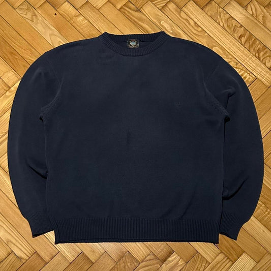 1980s Emporio Armani Knitted Jumper Navy L