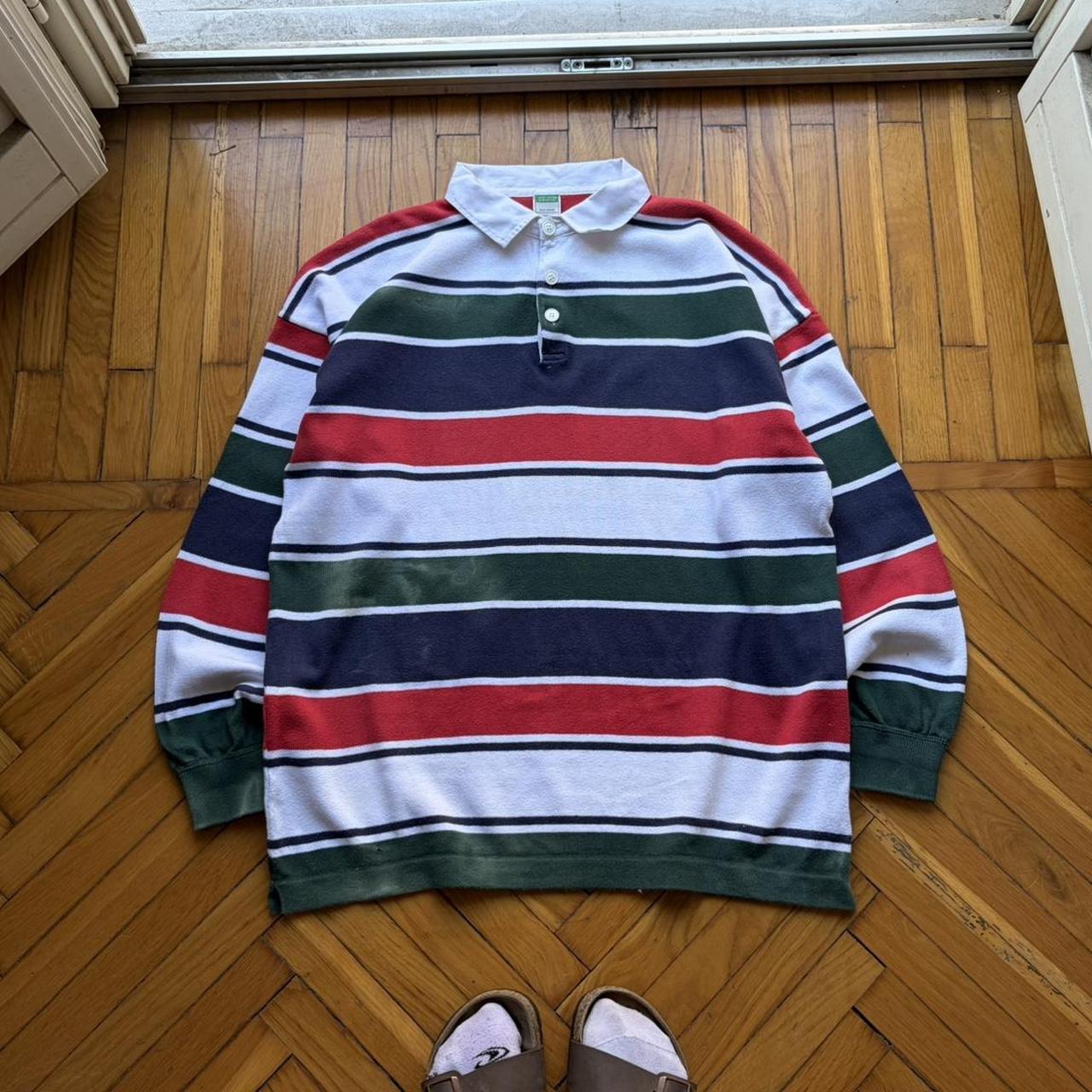 1990s Benetton Rugby Polo Shirt XL