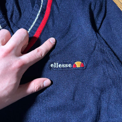 1980s Ellesse Knitted Jumper Navy XS