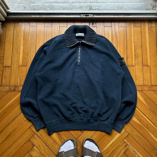 1980s Stone Island Fleece Sweatshirt Navy S