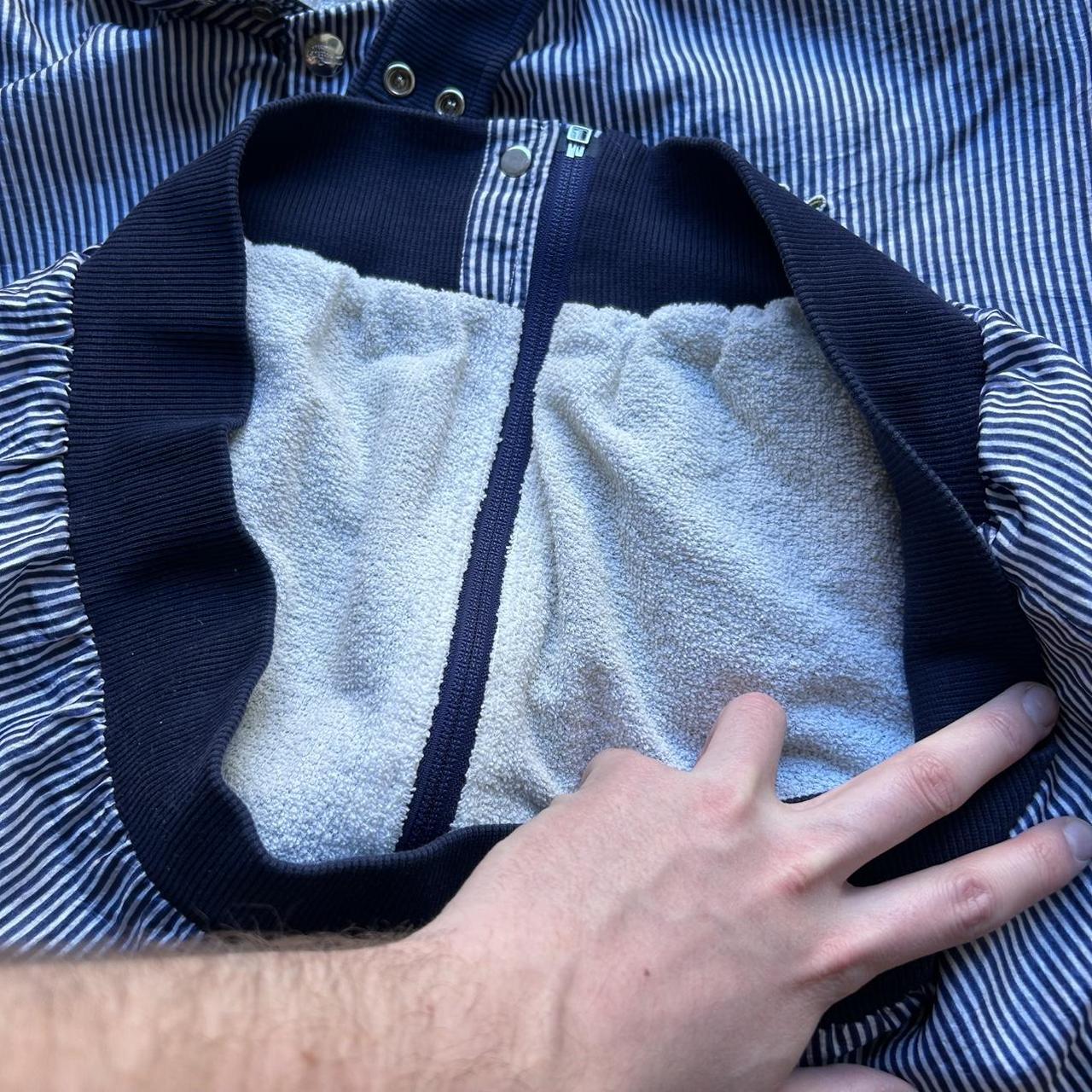 1990s Lacoste Chemise Bomber Jacket Striped XL