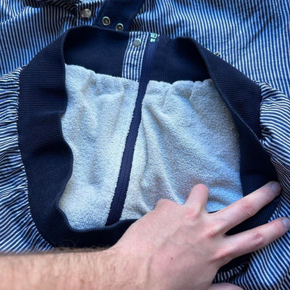 1990s Lacoste Chemise Bomber Jacket Striped XL