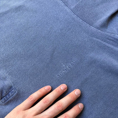 1980s Stone Island Polo Shirt Navy M