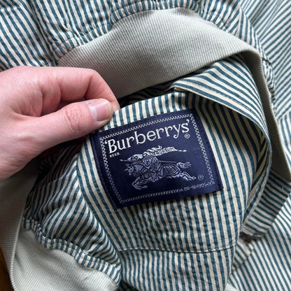 1990s Burberry Pinstriped Bomber Jacket M
