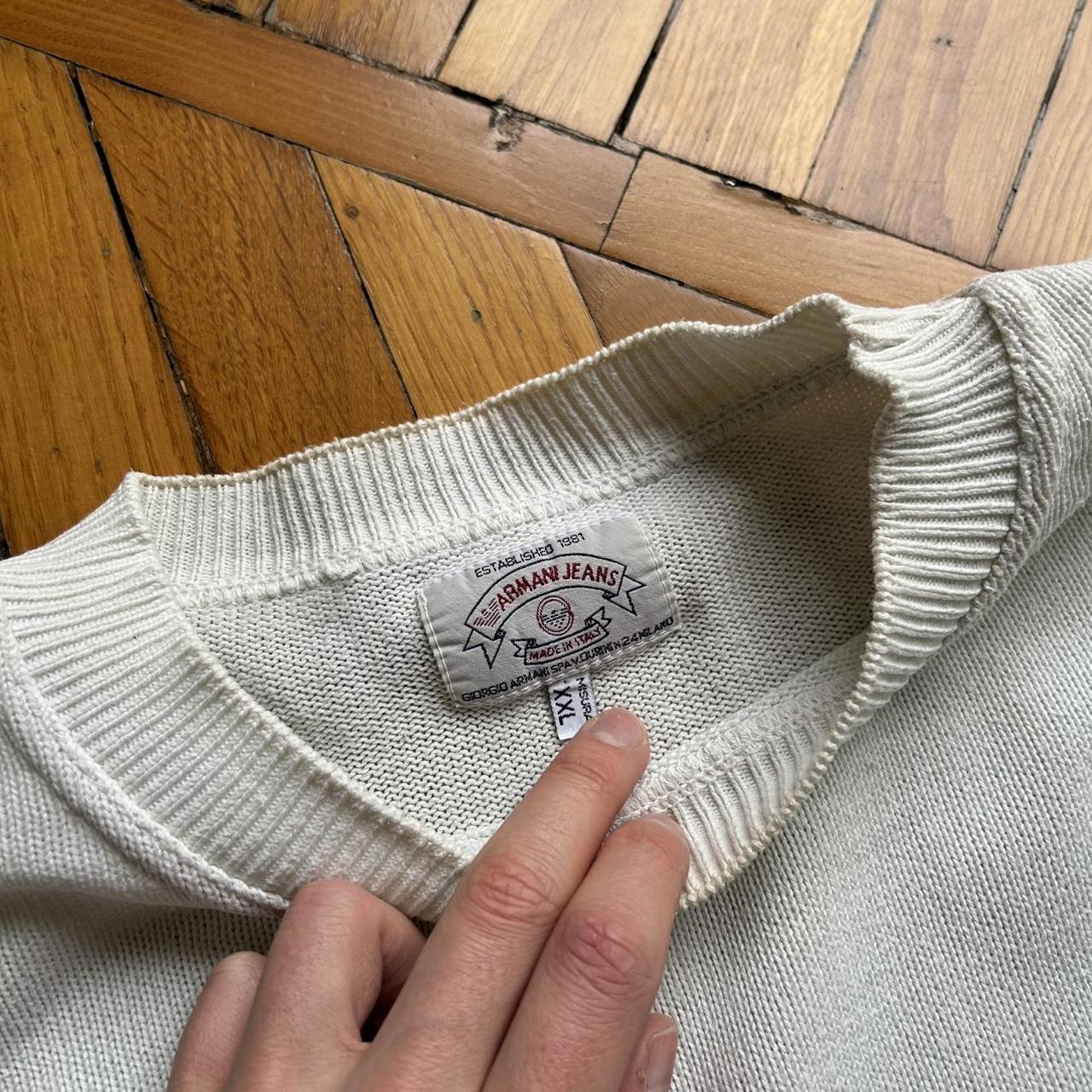 1990s Armani Jeans Cotton Knitted Jumper XXL