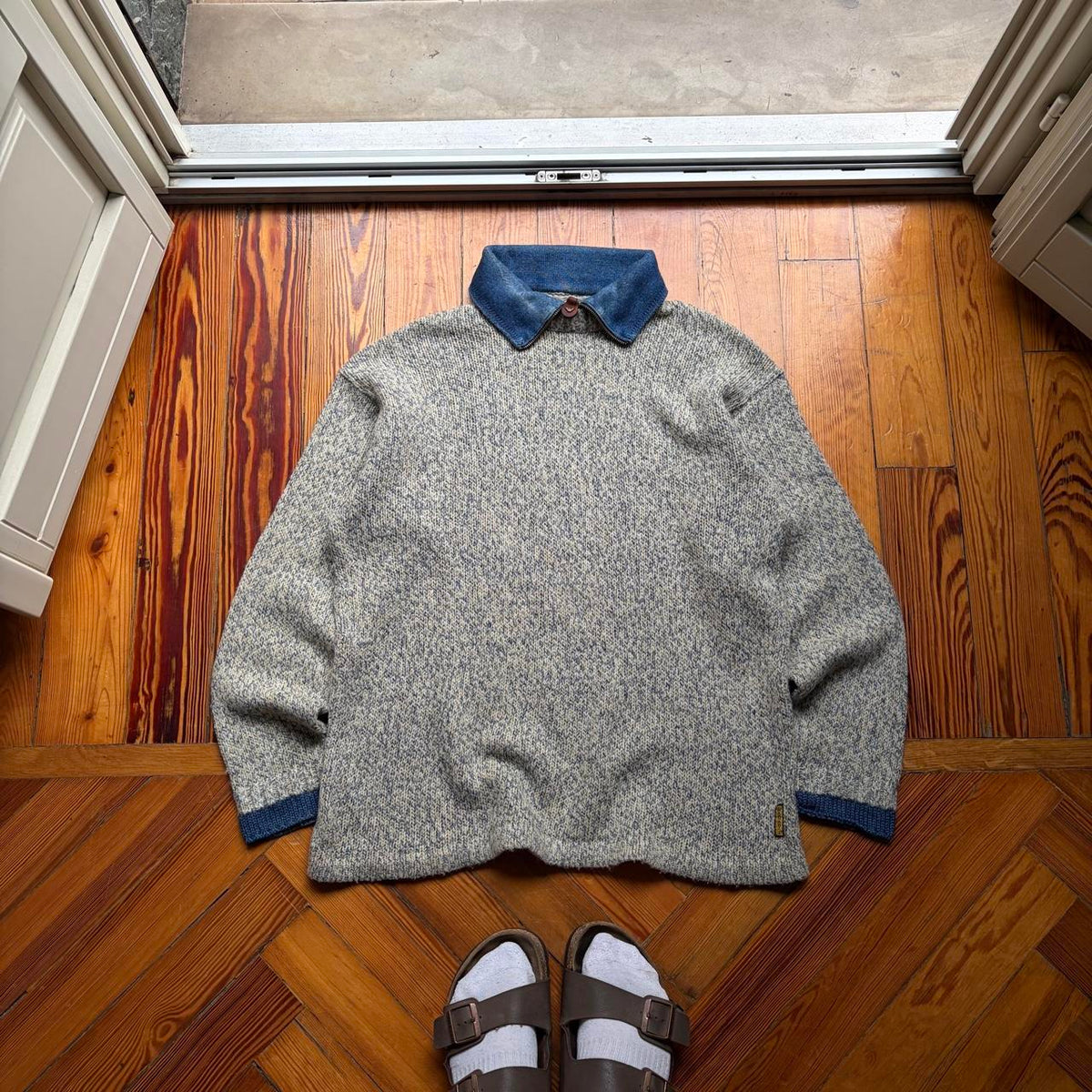 1990s Armani Jeans Knitted Jumper Grey L