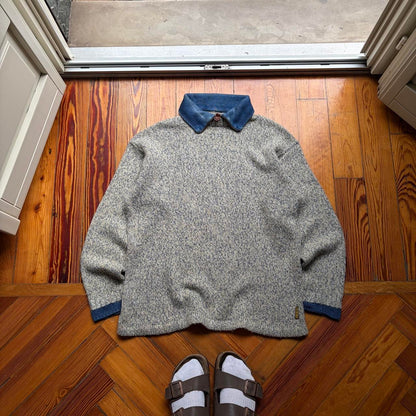 1990s Armani Jeans Knitted Jumper Grey L