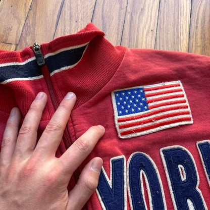 2000s Kappa New York Full Zip Sweatshirt Red L