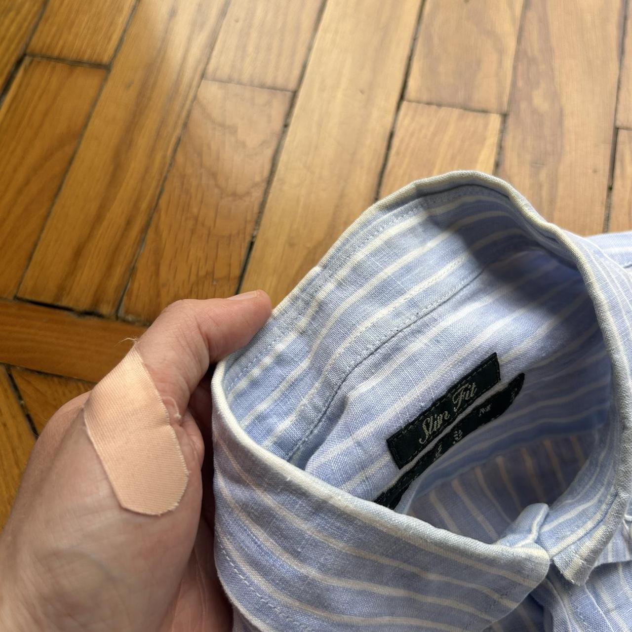 1990s Fred Perry Linen Striped Shirt M