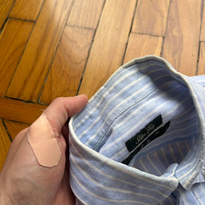 1990s Fred Perry Linen Striped Shirt M