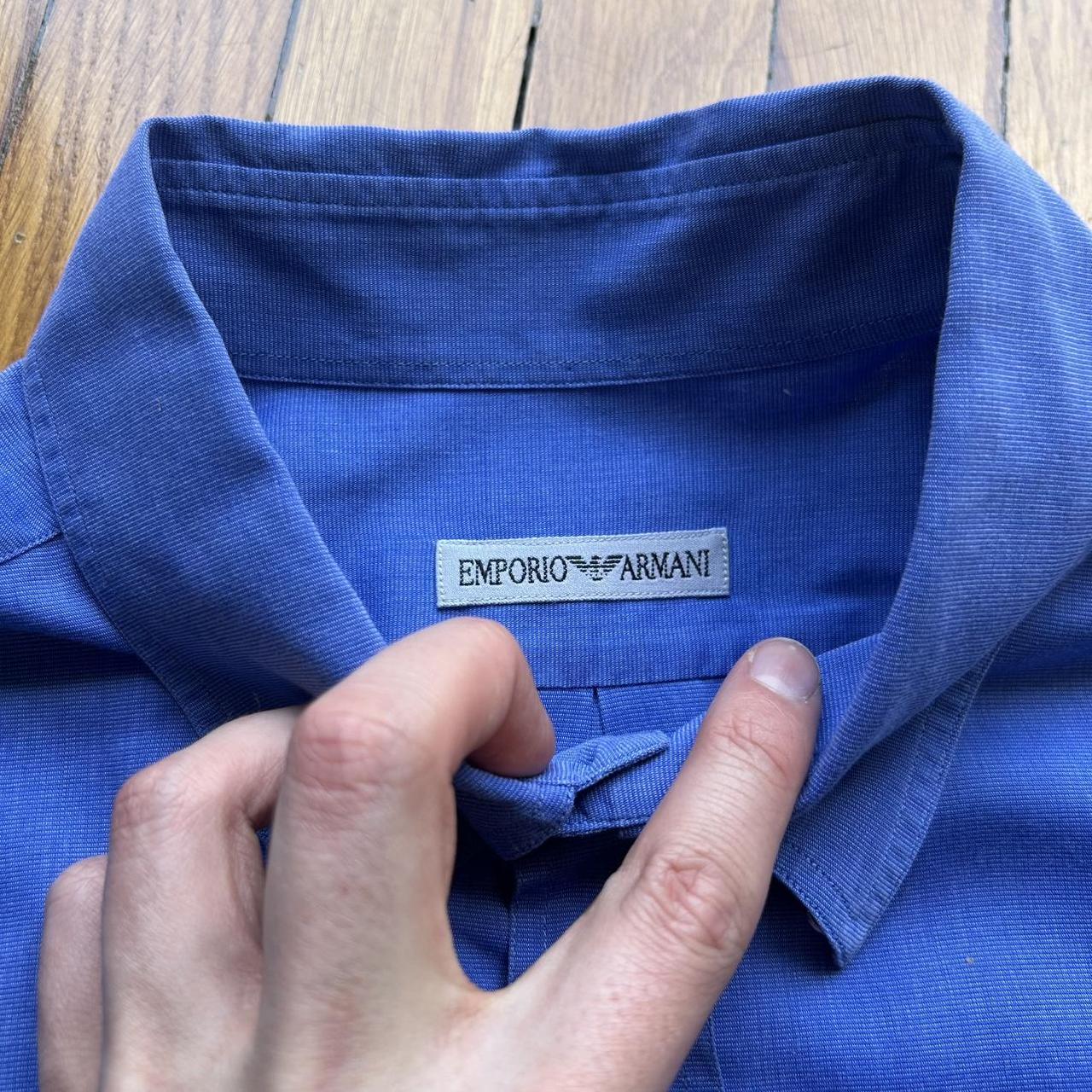 1990s Emporio Armani Shirt Blue XL