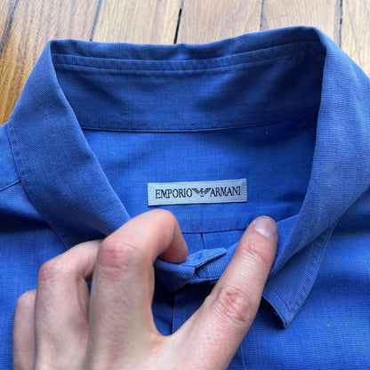 1990s Emporio Armani Shirt Blue XL