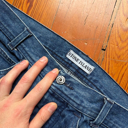 1980s Stone Island Jeans Blue 32W 28L