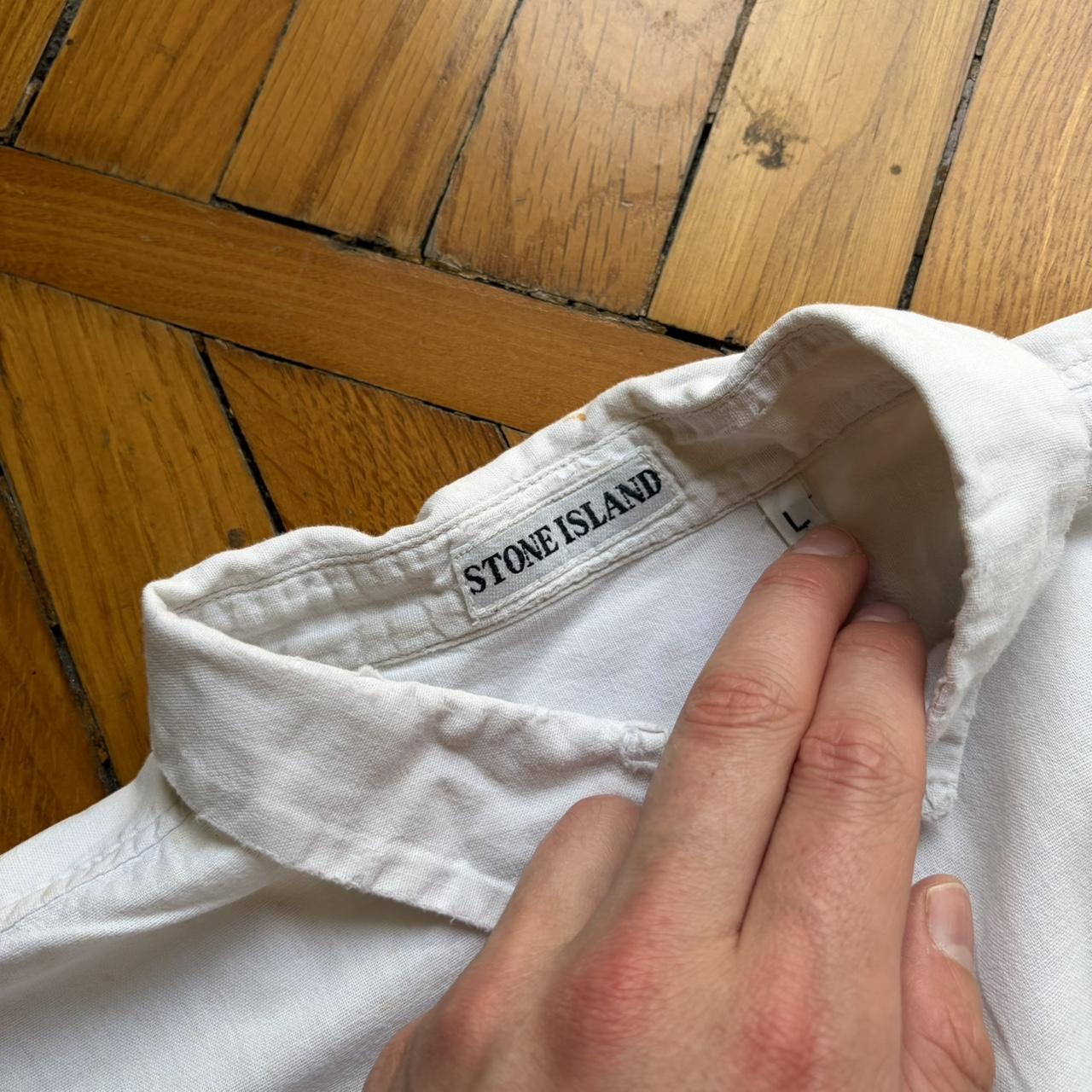 1980s Stone Island Marina Shirt White DAMAGED XL