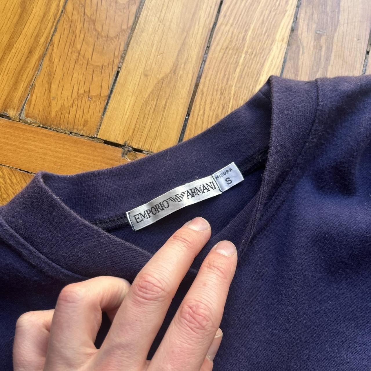 1990s Emporio Armani Sport LS T Shirt Navy S