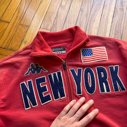2000s Kappa New York Full Zip Sweatshirt Red L