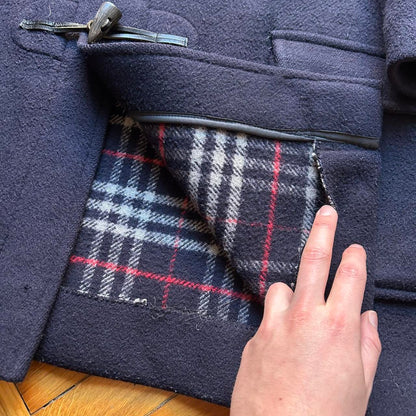 1990s Burberry Duffle Coat Navy XL