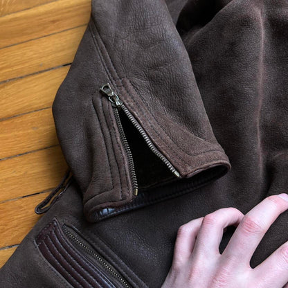 1990s Gianni Versace Suede Shearling Coat L