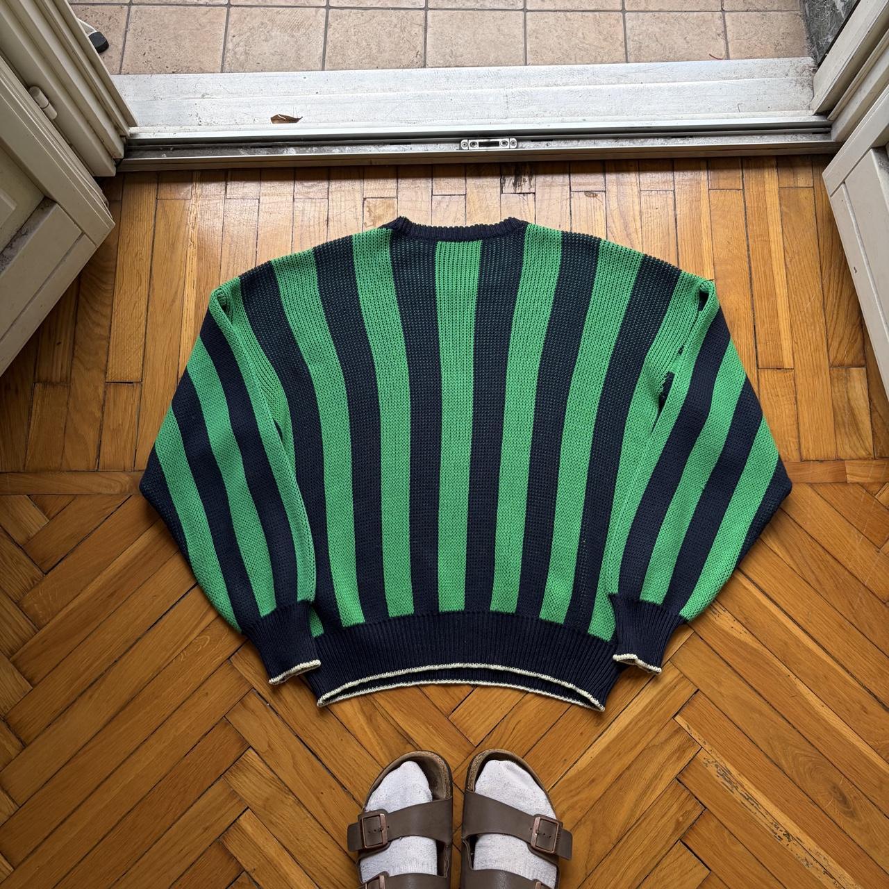 1980s Emporio Armani Striped Knitted Jumper L