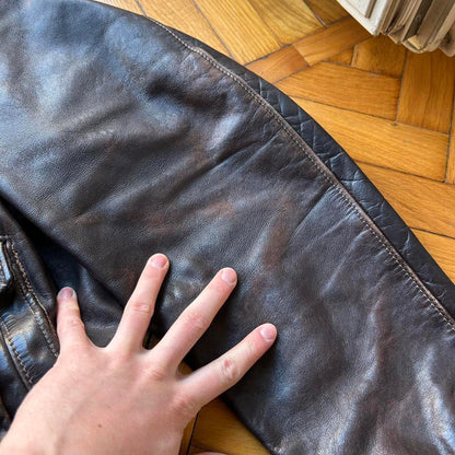 1990s Schott Leather Jacket Brown L
