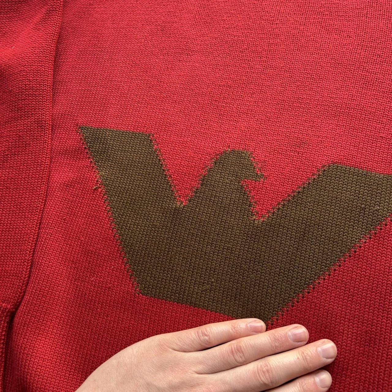 1980s Giorgio Armani Seperates Knitted Jumper Red XS